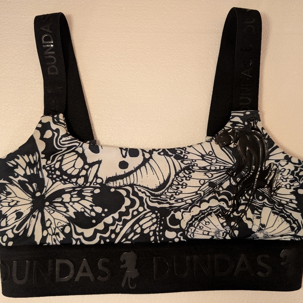 DUNDAS Monochrome Butterfly Sports Bra